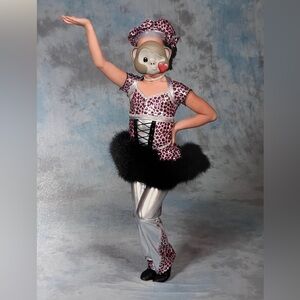 Leopard Print Dance Costume with Black Tutu